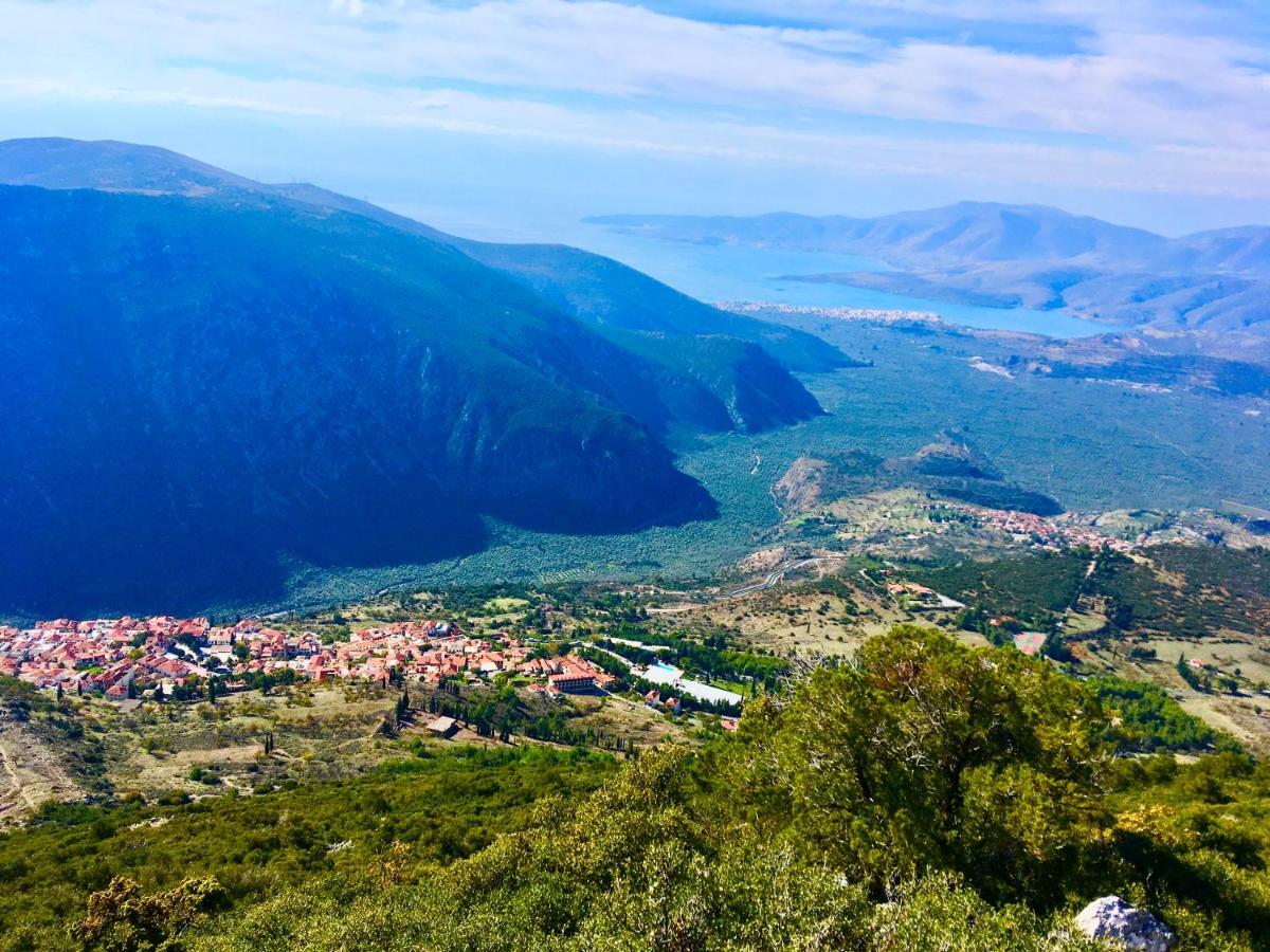 Delphi Celebrity V I P The Navel Of The Earth, Center-Delphi-Penthouse Galaxy&Sky Panoramic View, Harmony&Yoga Apartment ภายนอก รูปภาพ